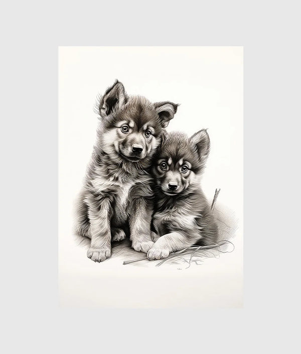 Wolf puppies tattoo