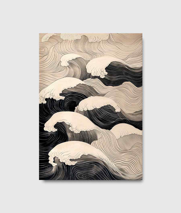 Japanese Black and White Waves