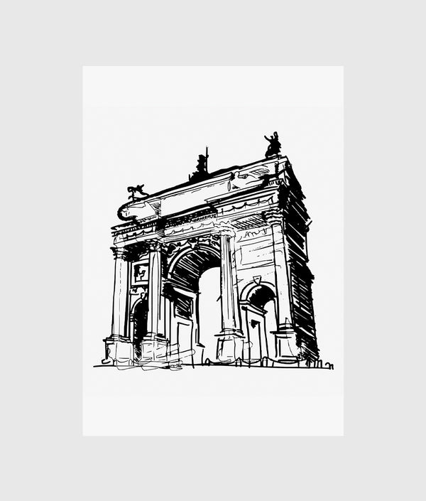 Arc De Triomphe hand drawn illustration